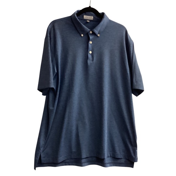 Peter Millar Other - Peter Millar Summer Comfort Polo Shirt Button Up Short Sleeve‎ XL Blue Heathered
